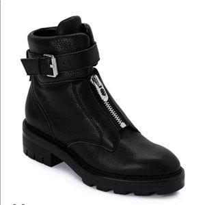 Dolce Vita Lurra Black Leather Front Zip Up Ankle Boot | Color: Black| Size: 9
